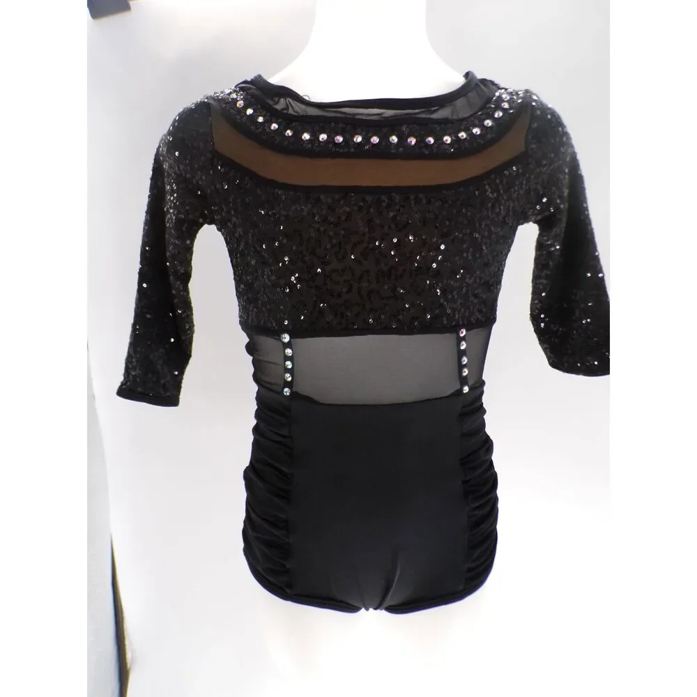 Pre-Owned Dance Costume Curtain Call J4877 Large Child Black Jazz